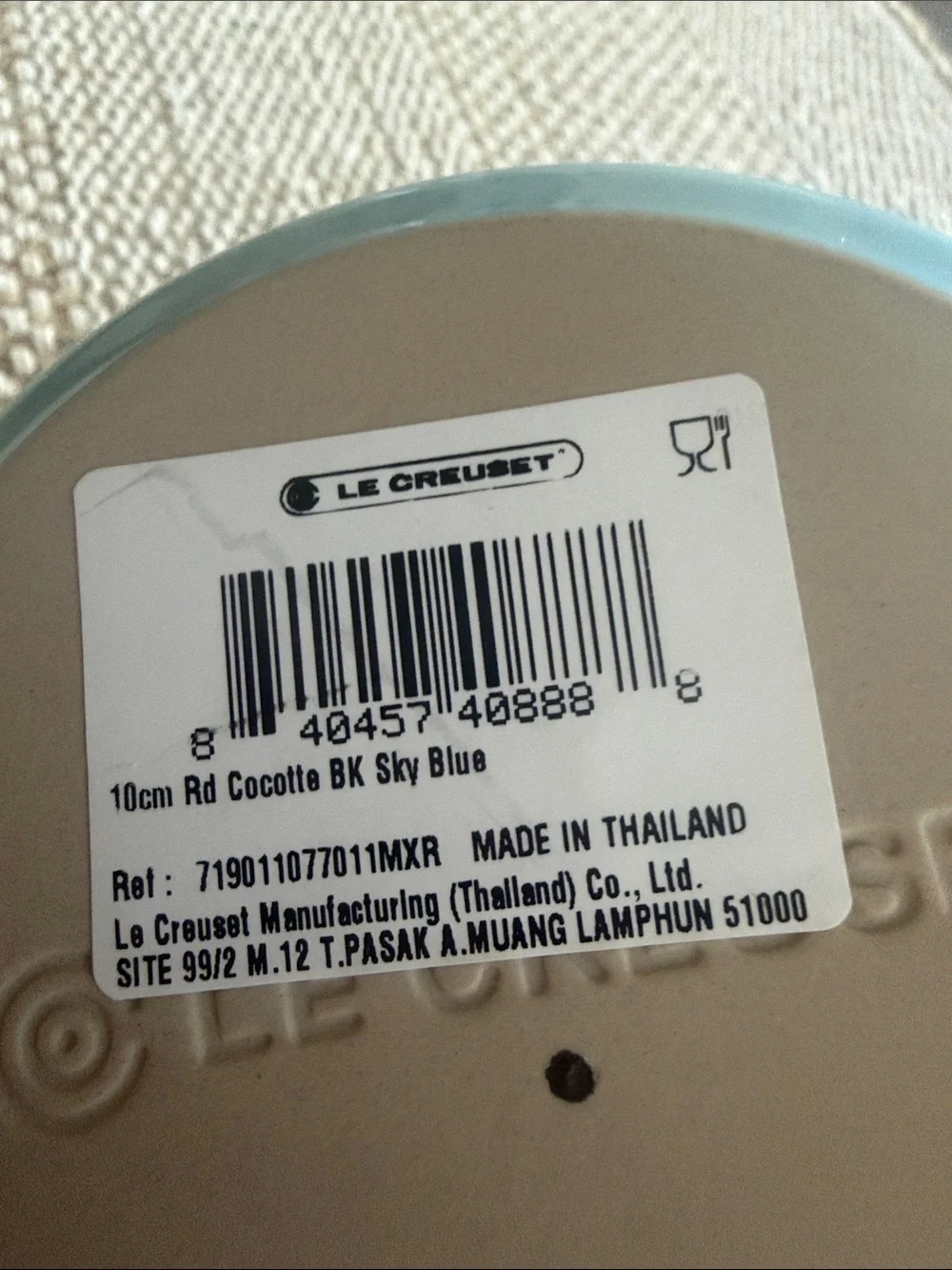 NWT Light Blue Enameled Cast Iron Mini Dutch Oven - LeCreuset